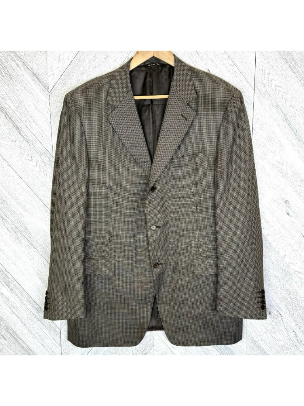 Canali Blazer Sport Coat Suit Jacket Mens Size 44R (IT 54) Wool Italy Birdseye
